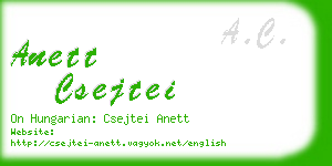 anett csejtei business card